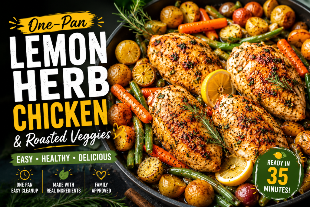 One-Pan Lemon Herb Chicken with Vegetables Recipe | Easy Healthy Dinner