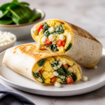 High-Protein Spinach and Feta Breakfast Burritos